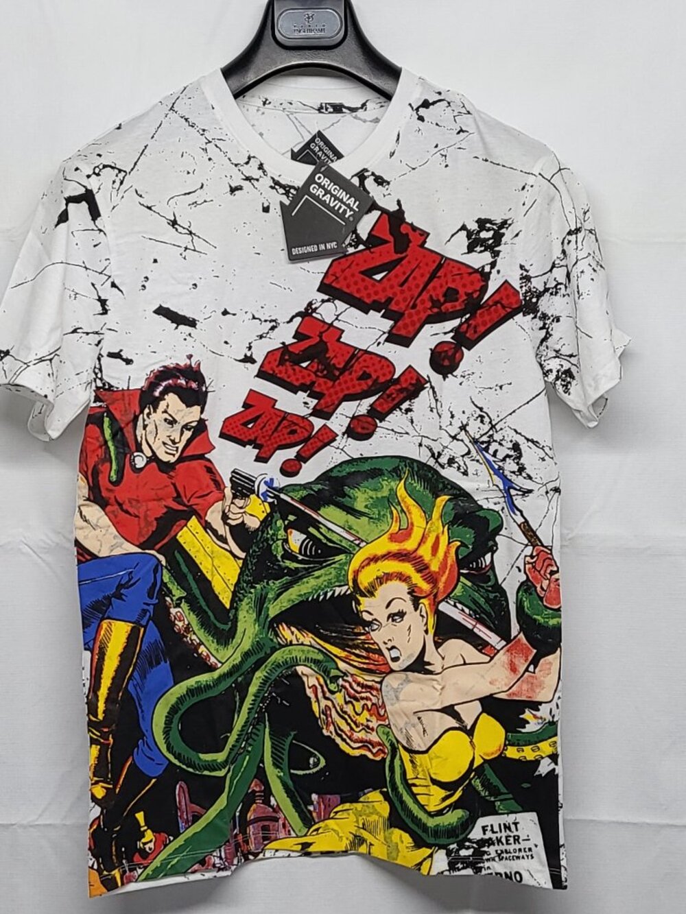 Original Gravity Flint Baker Comic Graphic T-Shirt Size Small Short Sleeve NWT